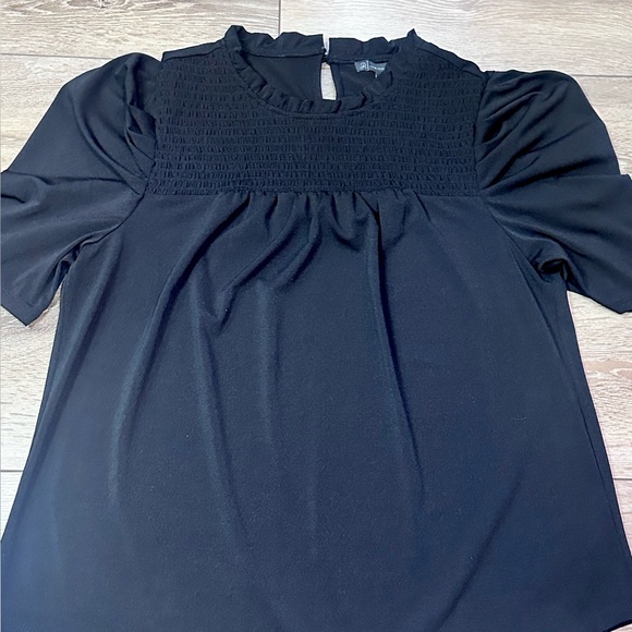 Adrianna Papell Mock Neck Puff Sleeve Blouse - Picture 6 of 13